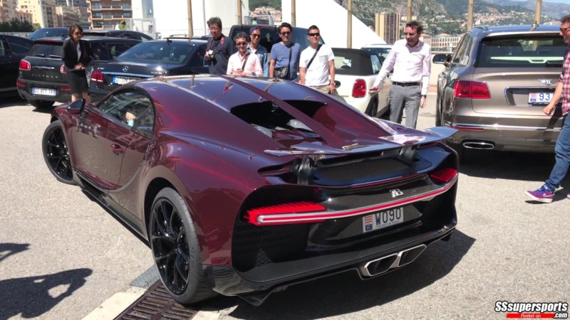 2 Carbon Red Bugatti Chiron Spotted Monaco Rear Three Quarters Sssupersports 8435
