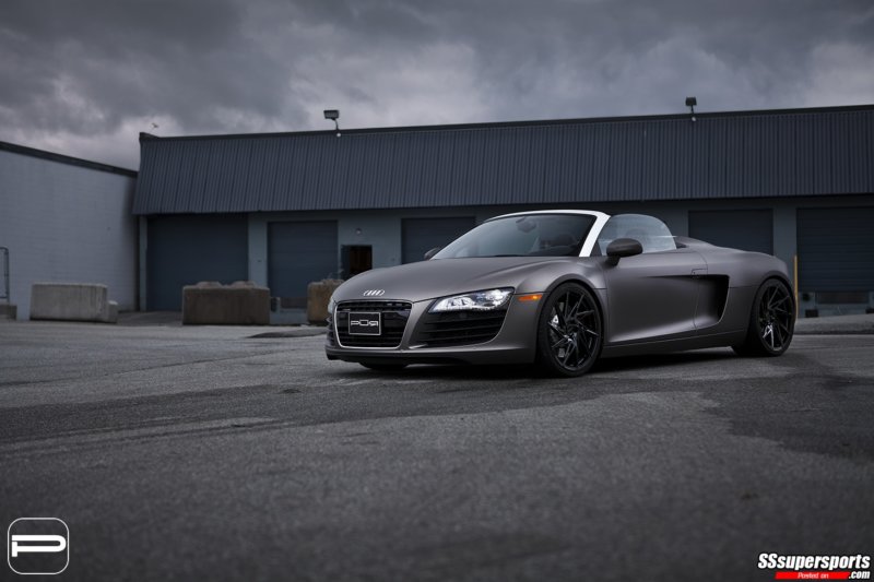 5-sexy-matte-gray-audi-r8-spyder-pur-wheels-front-side-angle