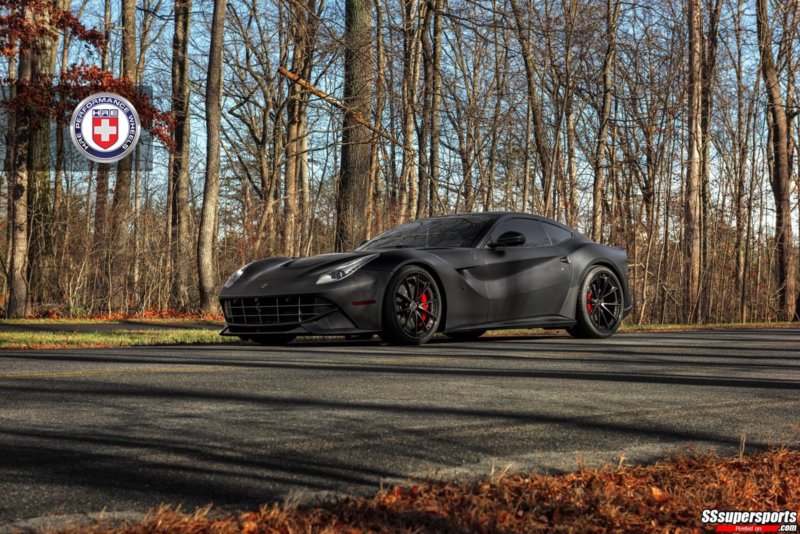 6-satin-black-ferrari-f12berlinetta-on-hre-wheels-front-side-angle